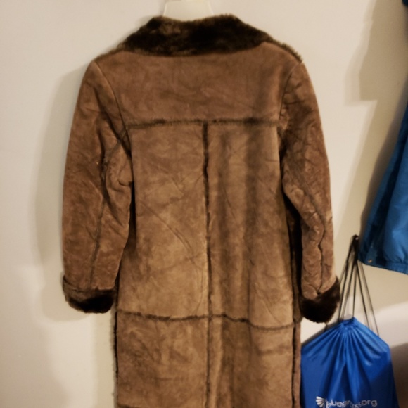 Brown Leather Trench Coat - Picture 2 of 2
